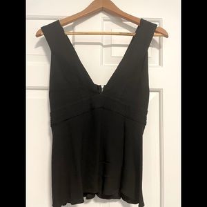 Black Plunge neckline top